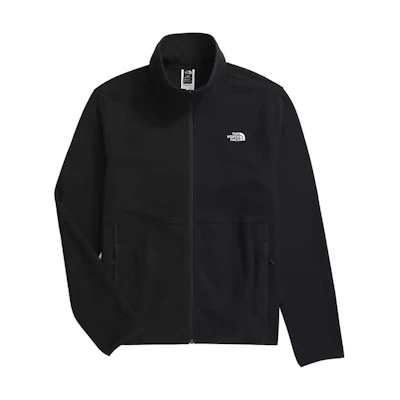 TNF Glacier Fleece Jacket Black Full-Zip with Logo Print NF0A8AZA-JK3