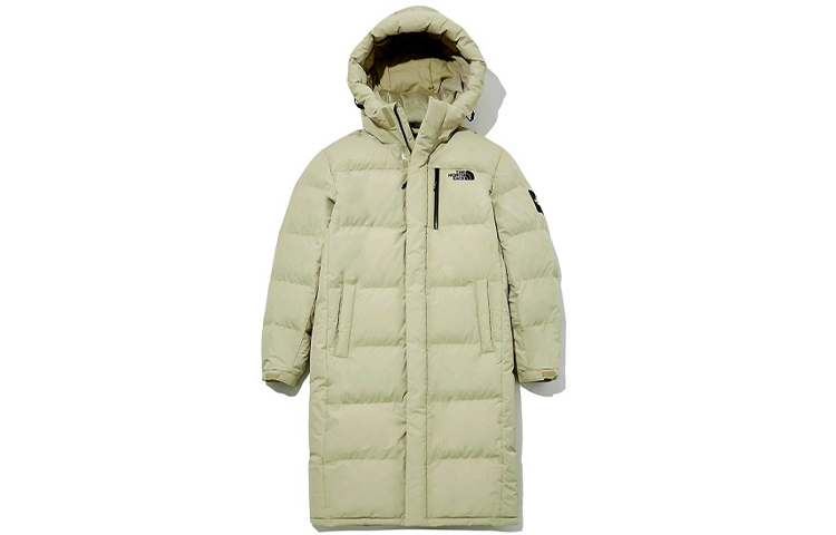 THE NORTH FACE Go Free Khaki Long Down Coat with Hood for Couples NC1DL71B