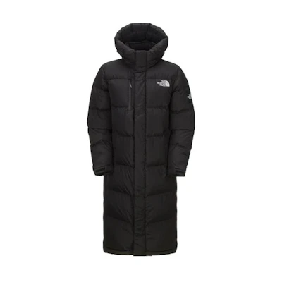 TNF GO FREE Logo Long Zip Hoodie Down Coat Black Unisex NC1DN51J
