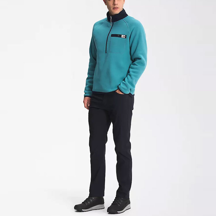 Lookbook The North Face Gordon Lyons 藍色保暖抓絨半拉鍊外套 冬季御寒外衣 NF0A5GL2-1AJ