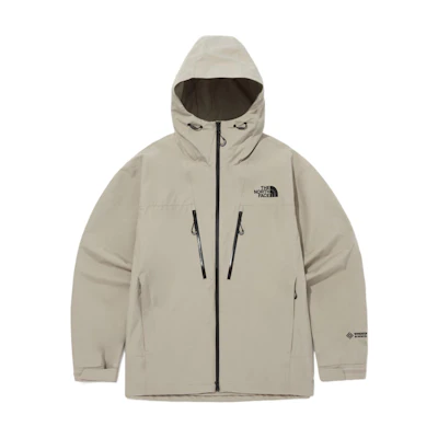 TNF Gore Trail Logo Hoodie Waterproof Windproof Jacket Gray Beige Men NJ2WQ50B