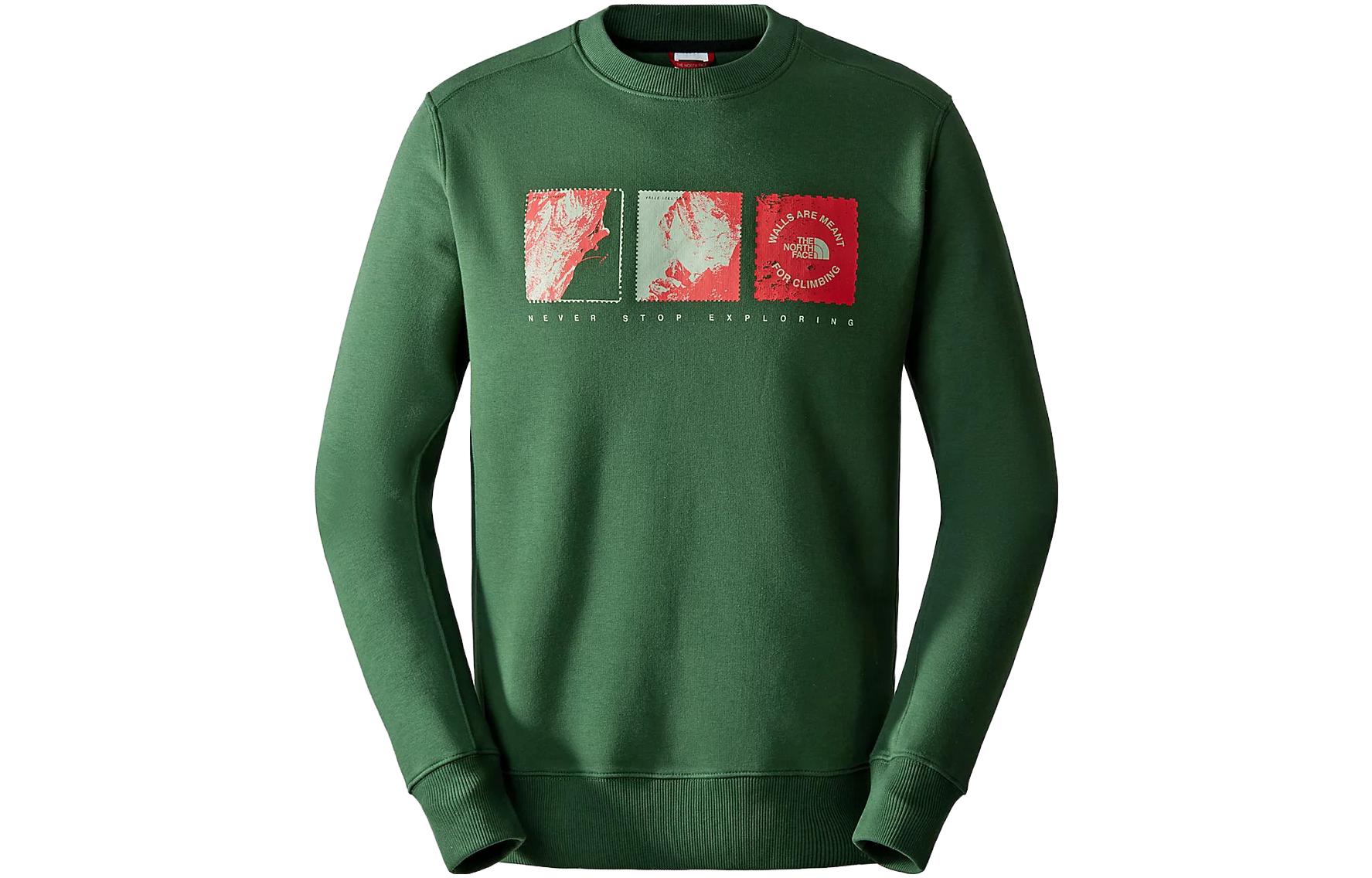 TNF Graphic Letter Print Crewneck Sweatshirt Green NF0A8523-I0P