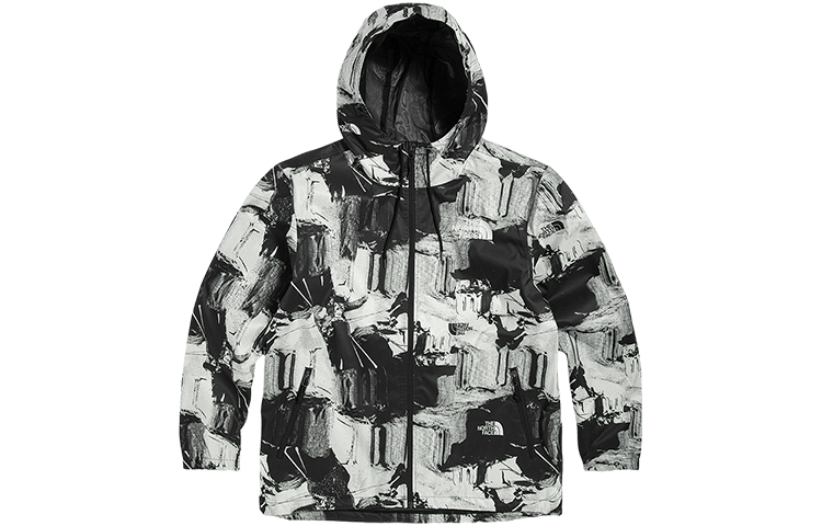 TNF Graphic Print Loose Fit Zip Hoodie Jacket Black NF0A52ZX-0B5
