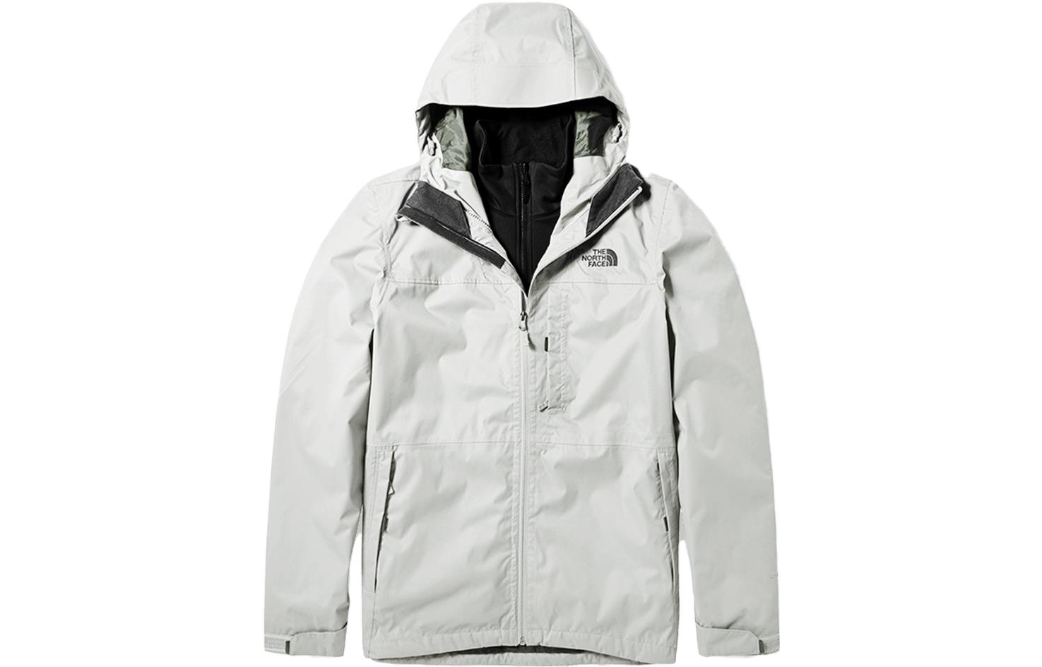 TNF Gray-White Waterproof 3-in-1 Hooded Jacket NF0A4UDC-9B8