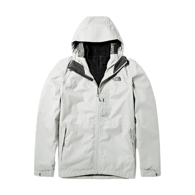 TNF Gray-White Waterproof 3-in-1 Hooded Jacket NF0A4UDC-9B8