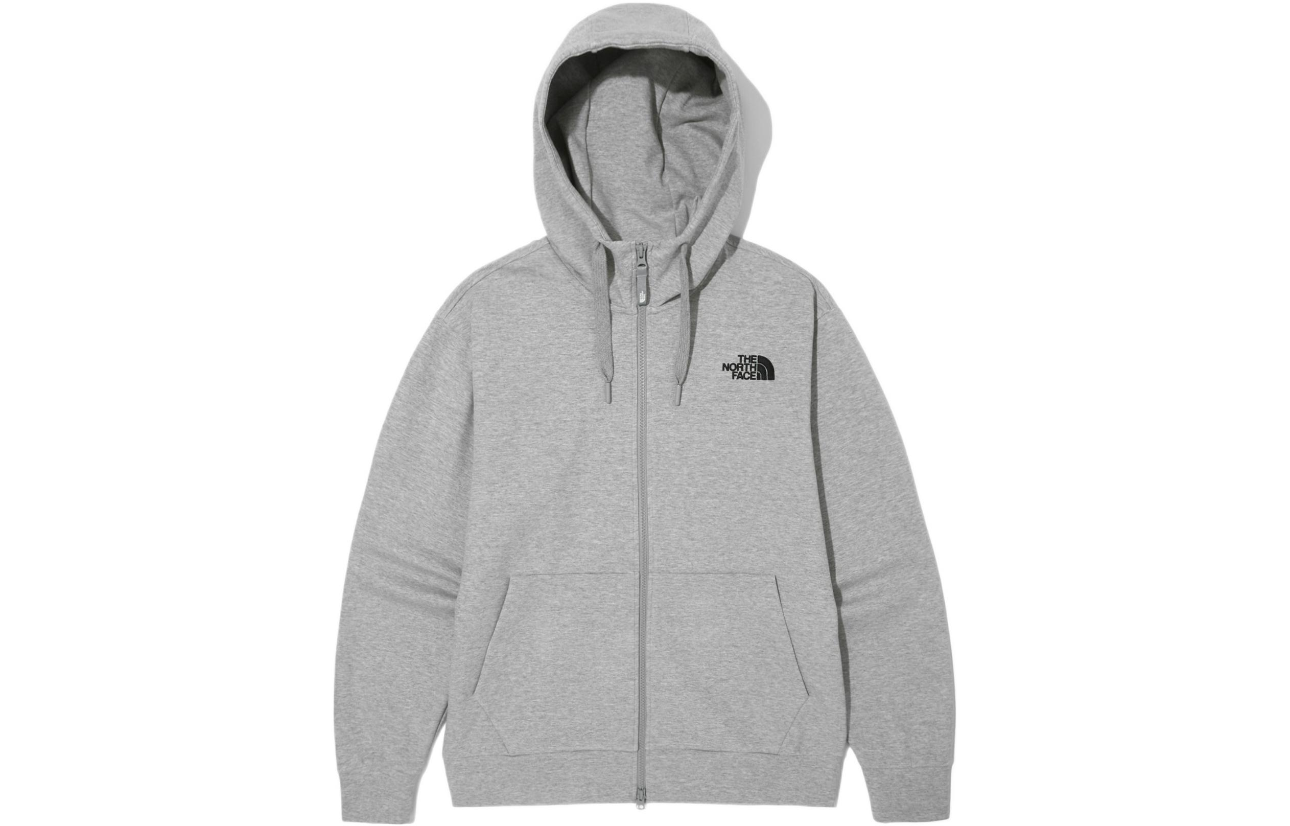 TNF Gray Full-Zip Hoodie Jacket with Logo Print NJ5JN01K