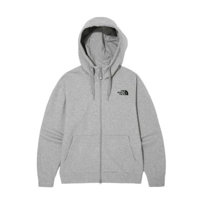 TNF Gray Full-Zip Hoodie Jacket with Logo Print NJ5JN01K