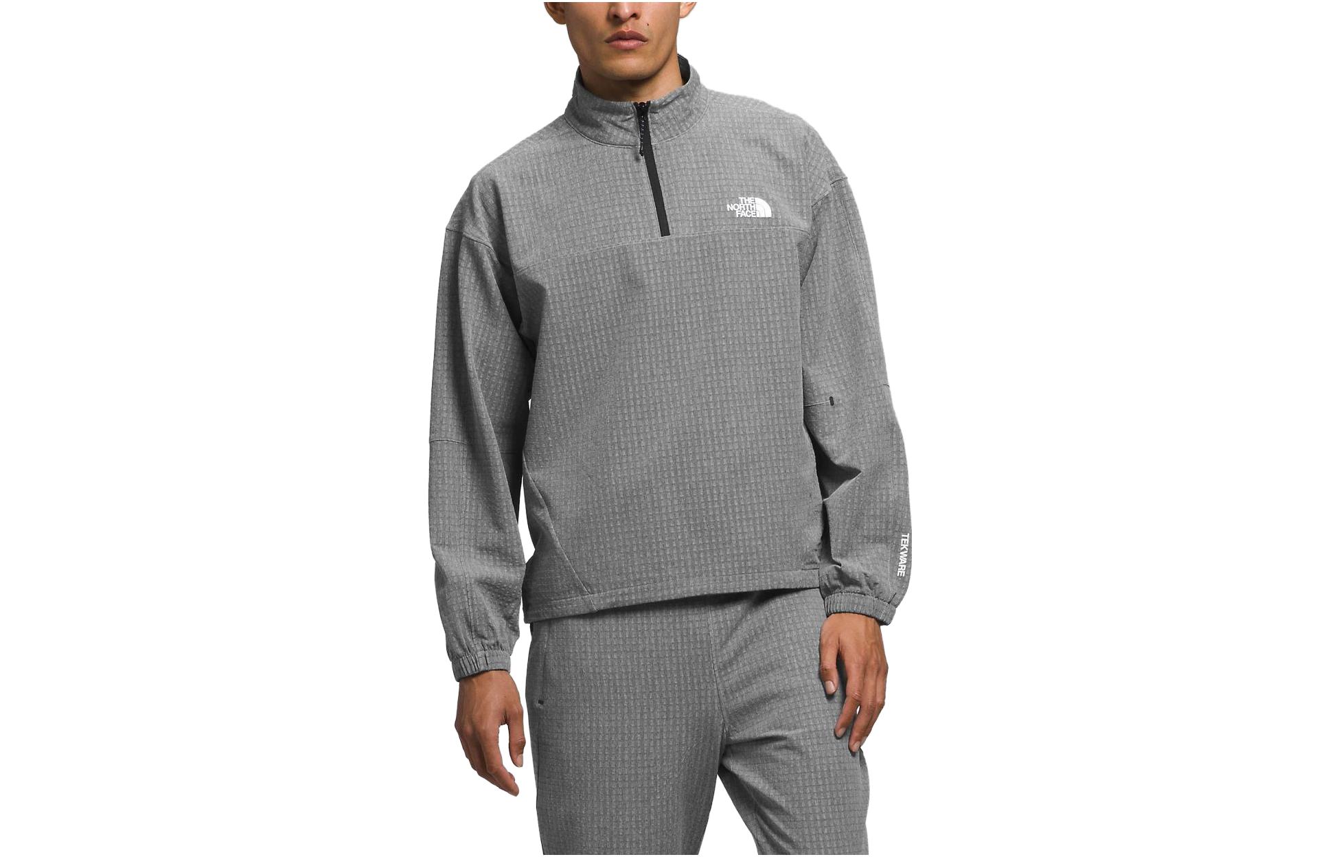 TNF Gray Half-Zip Pullover Sweatshirt with Logo NF0A832U-DYY