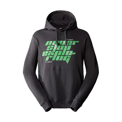 TNF Gray Hoodie with Letter Print Pullover Design NF0A852Z-0C5