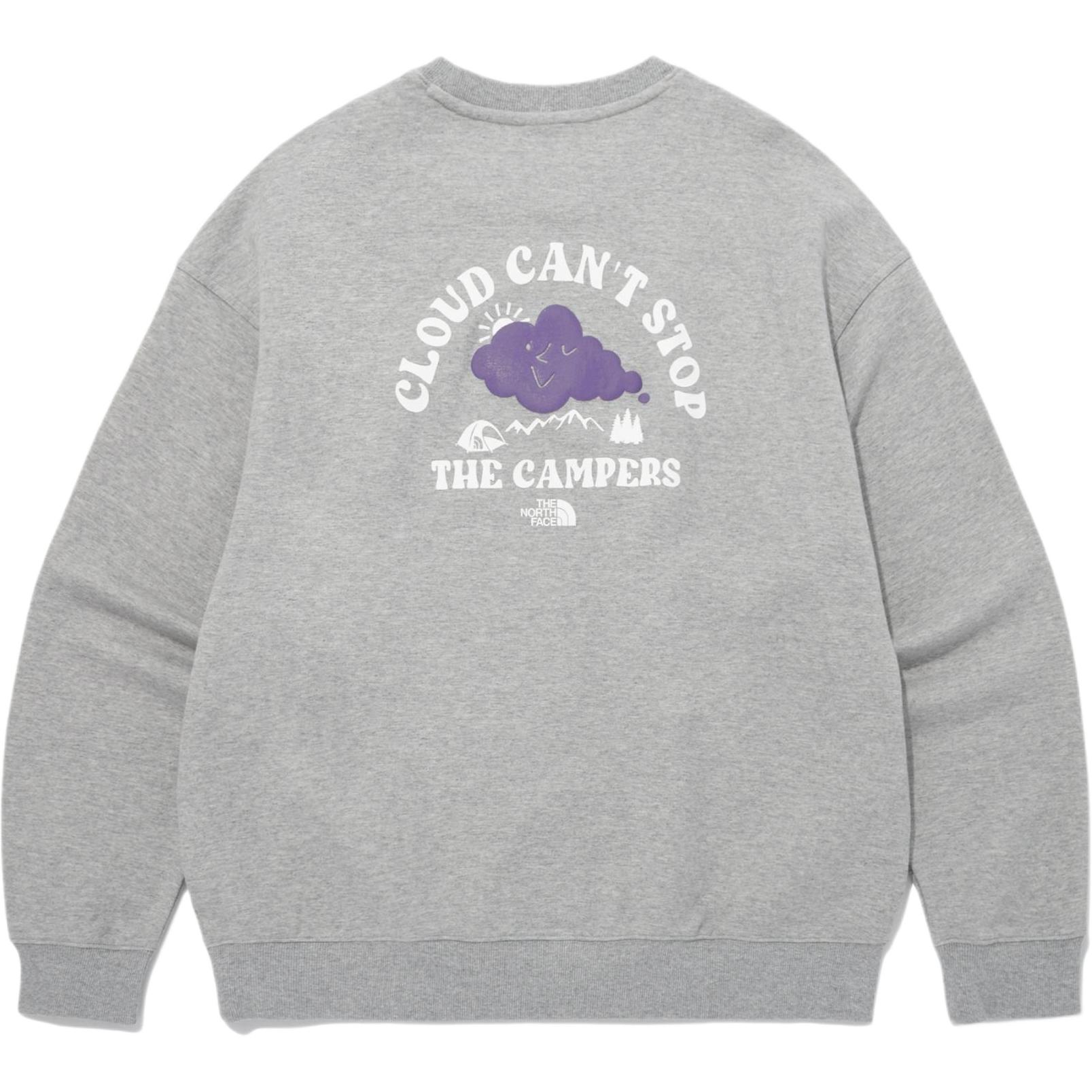 TNF Gray Letter Logo Graphic Crewneck Long Sleeve Sweatshirt NM5MQ01C