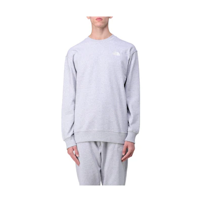 TNF Gray Letter Logo Print Crewneck Long-Sleeve Sweatshirt for Men NF0A7ZJA-DYX1