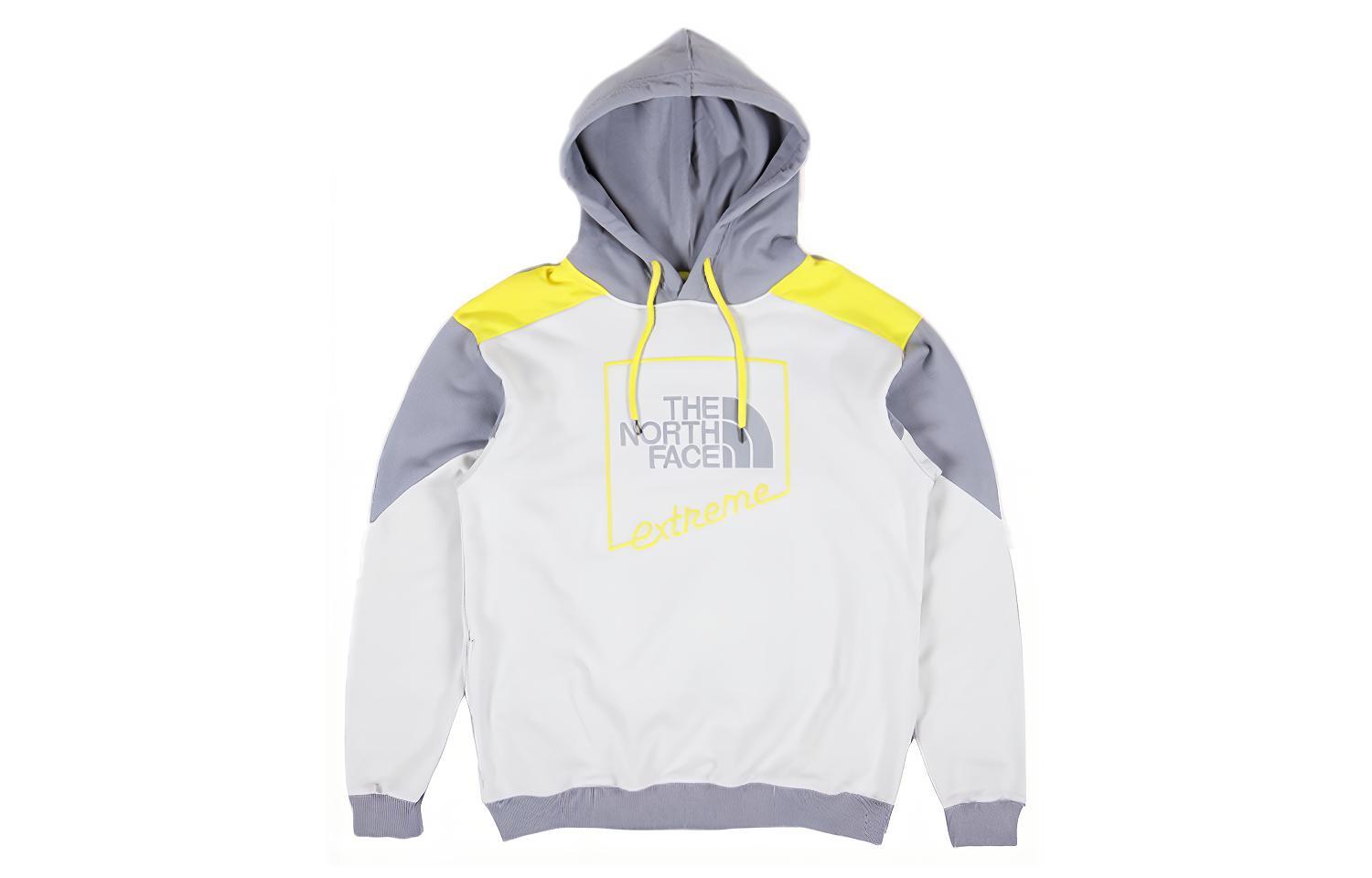 TNF Gray Letter Print Color Block Hoodie NF0A4A9Y-QT7