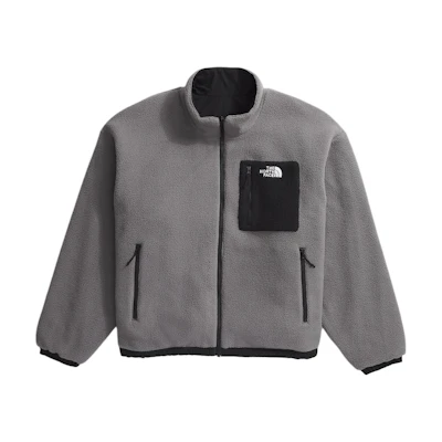 TNF Gray Logo Embroidered Stand Collar Zip Jacket Long Sleeve NF0A89GT-WOO