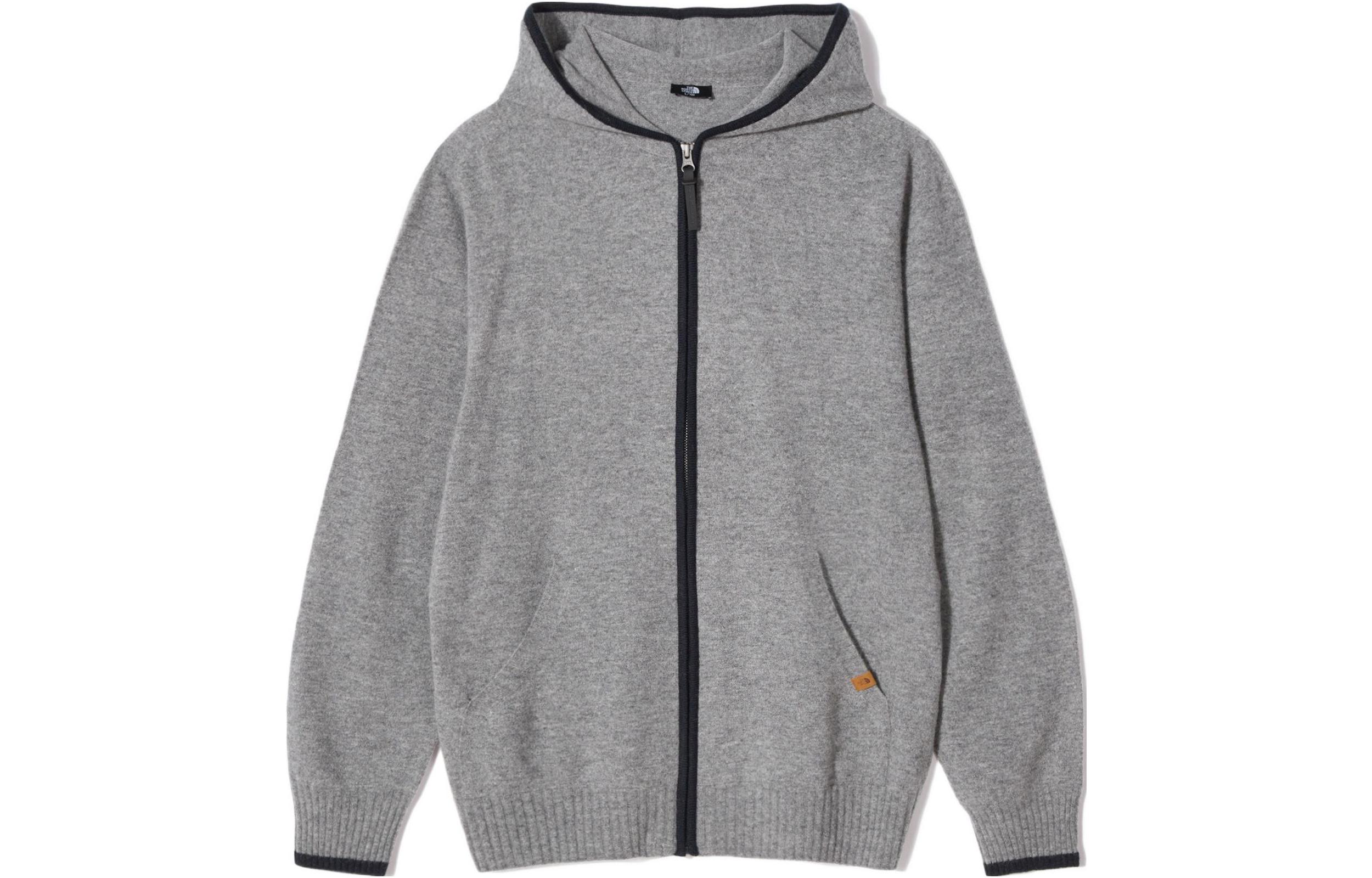 TNF Gray Logo Hoodie Zip-Up Jacket Long Sleeve NJ5JN51B