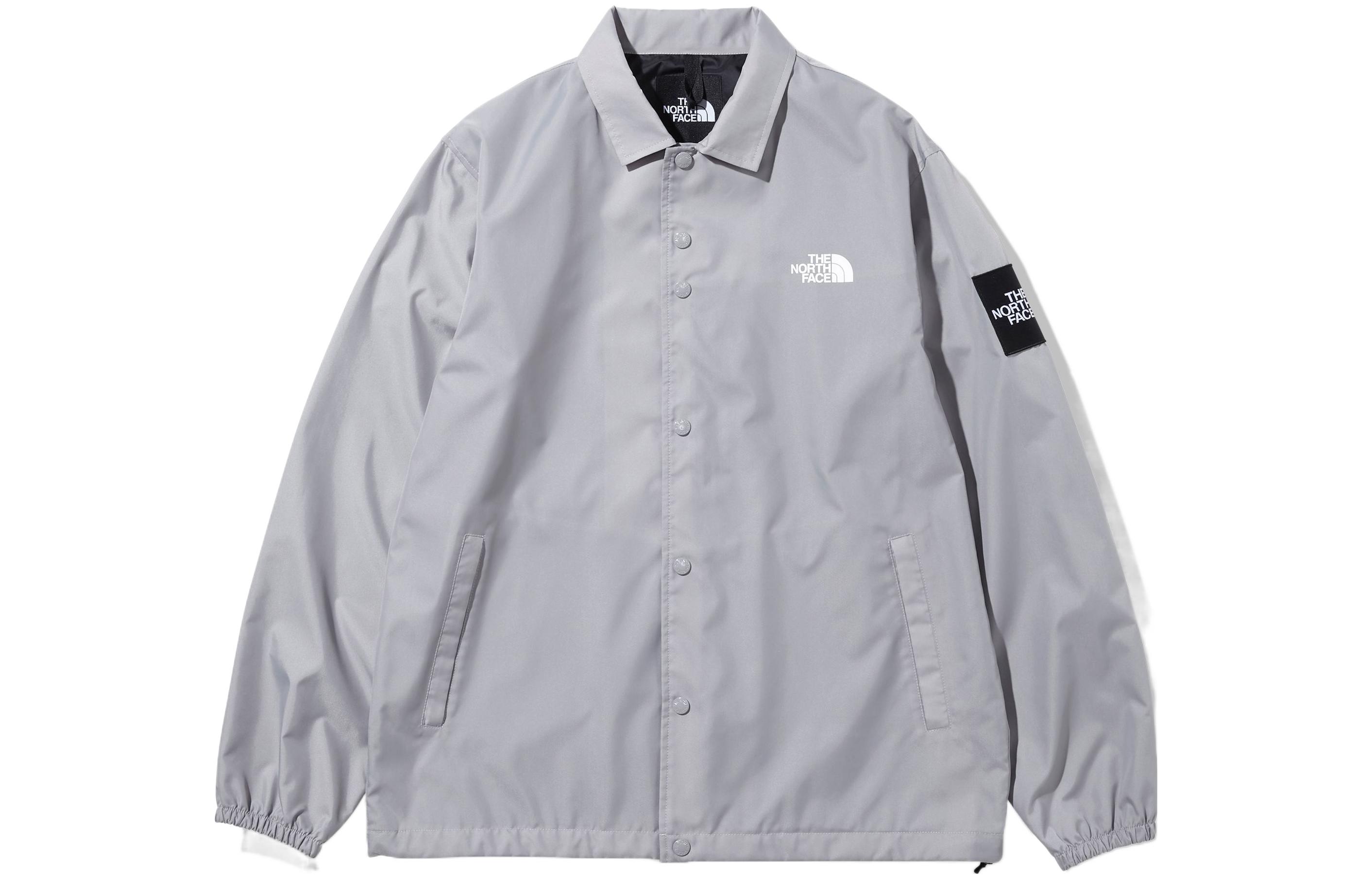 TNF Gray Logo Polo Collar Long Sleeve Jacket NP72130-MG 圖 2