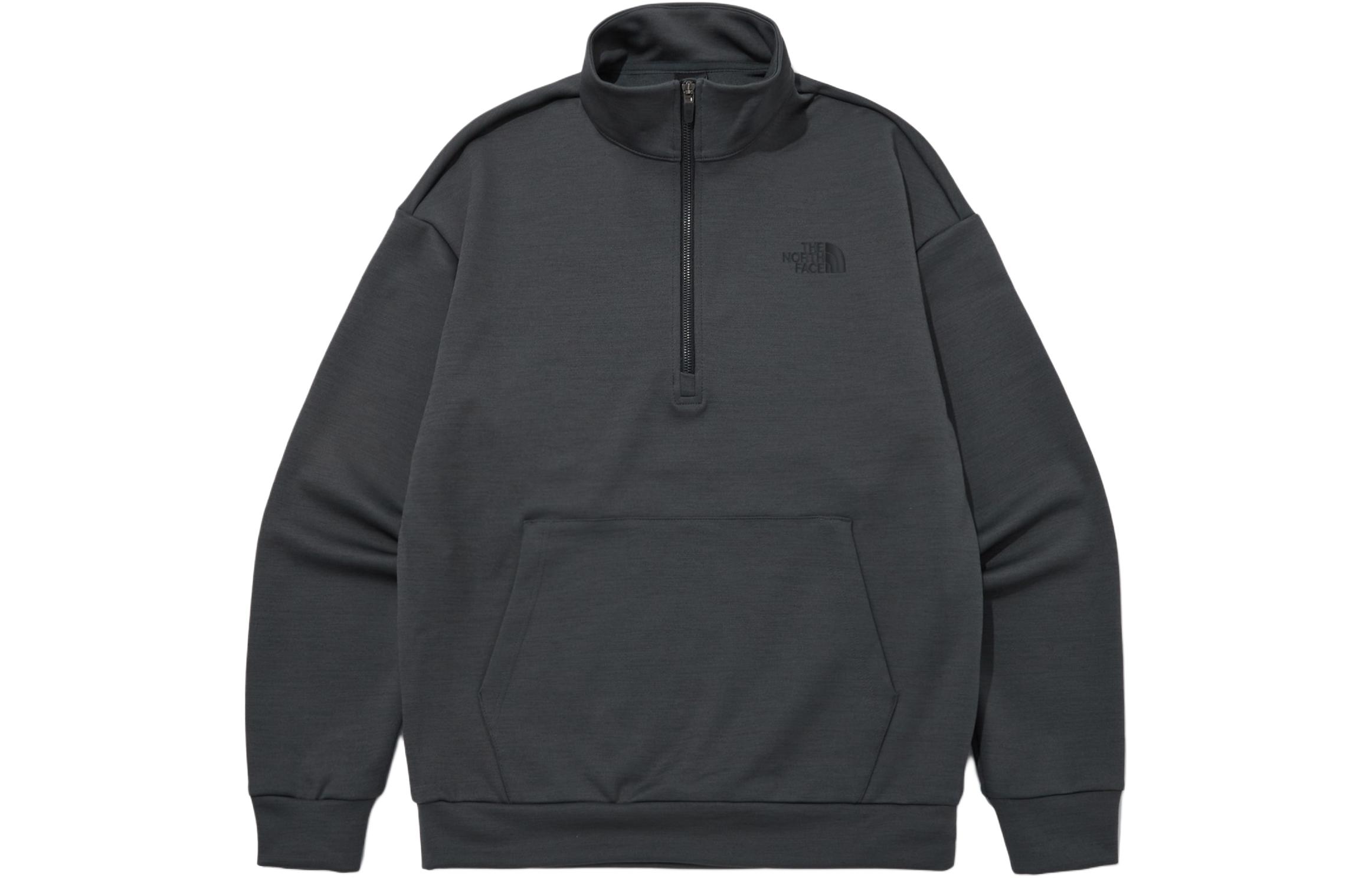 TNF Gray Logo Print High Collar Pullover Sweatshirt NT7LP12B