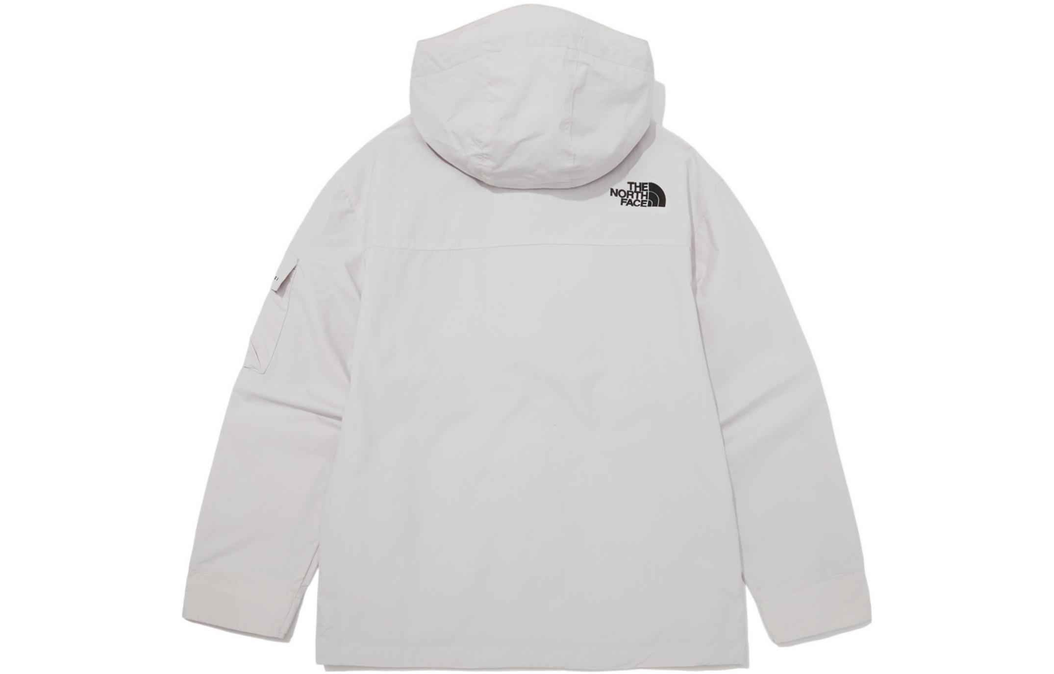 Lookbook ザ・ノース・フェイス グレー ロゴプリント 防風 多機能ポケット フーデッドジャケット NJ3BP01L