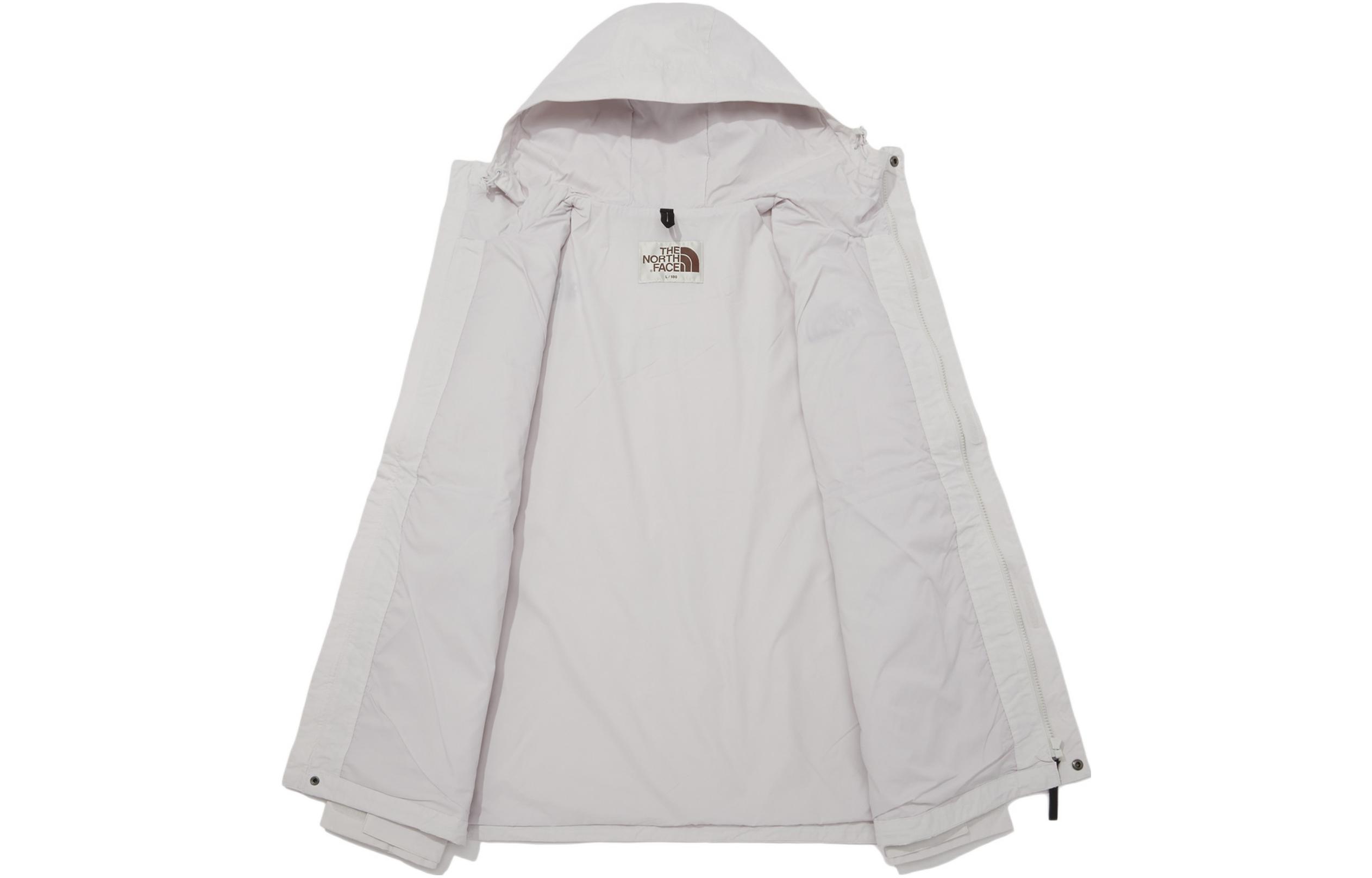 Shop ザ・ノース・フェイス グレー ロゴプリント 防風 多機能ポケット フーデッドジャケット NJ3BP01L