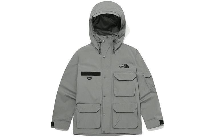 The North Face Gray Outdoor Multi-Pocket Windproof Logo Jacket NJ3BM10B