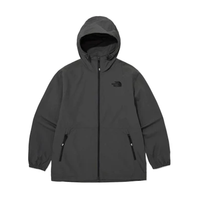 TNF Gray Unisex Solid Color Zip Hoodie Jacket NJ3BQ06L