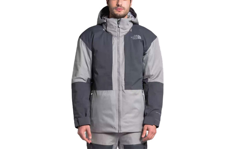 TNF Gray Windproof Waterproof Hooded Jacket with Logo. NF0A4QXK-SG9