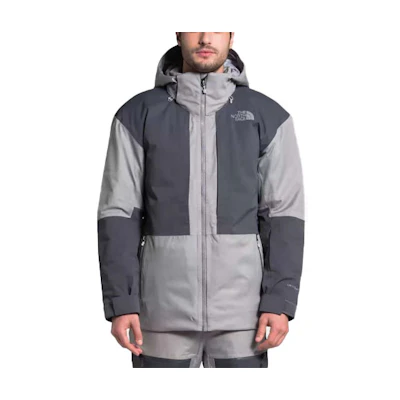 TNF Gray Windproof Waterproof Hooded Jacket with Logo. NF0A4QXK-SG9