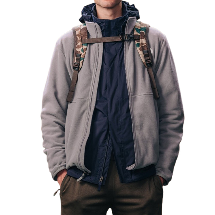 TNF Gray Zip-Up Stand Collar Jacket - Casual and Warm NF0A4NA3-V3T