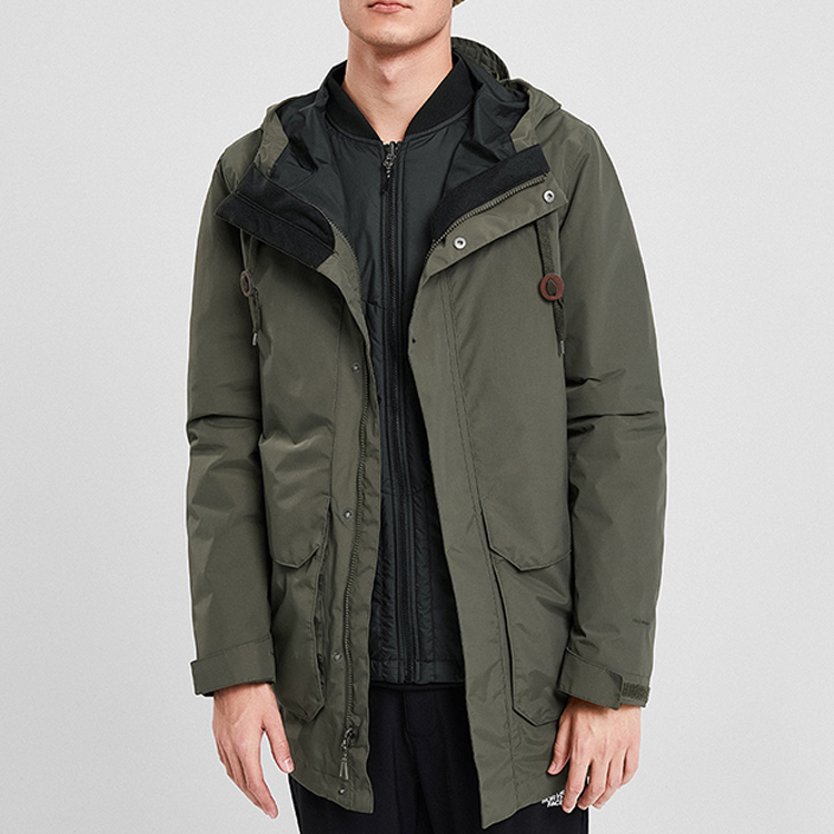 Shop THE NORTH FACE Green 3-in-1 Padded Waterproof Jacket Winter Couple's Edition 497S-21L