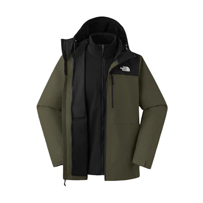 TNF Green 3-in-1 Waterproof Softshell Hiking Jacket NF0A8DMK-BQW