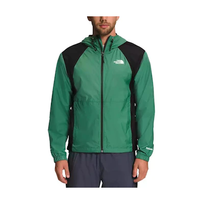 TNF Green Black Logo Print Patchwork Zip Hoodie Jacket NF0A5J5G-PK1