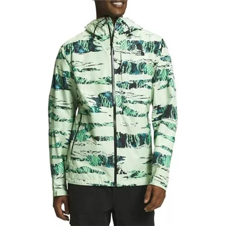 TNF Green Camo Logo Hooded Zip-Up Jacket Long Sleeve NF0A7QAW-IO0