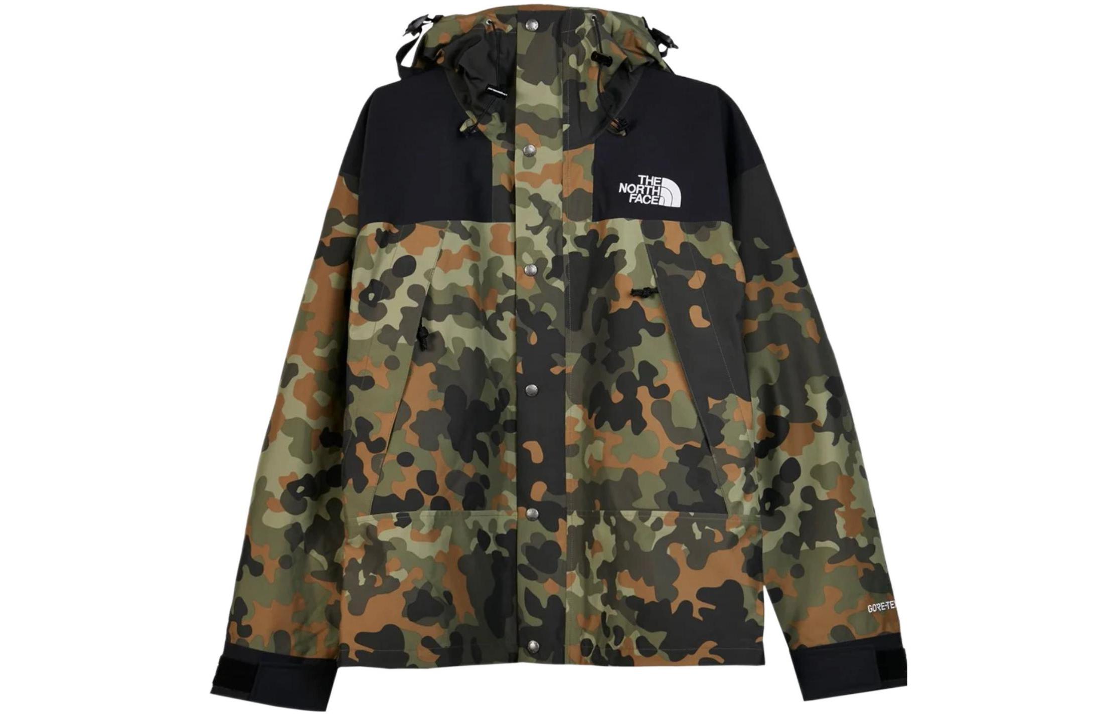 TNF Green Camo Logo Print Zip Hoodie Jacket NF0A3JPE-5XP