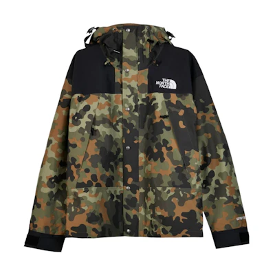 TNF Green Camo Logo Print Zip Hoodie Jacket NF0A3JPE-5XP