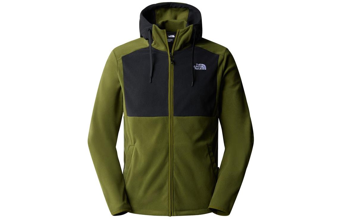 TNF Green Color-Block Logo Hoodie Jacket NF0A855J-RMO