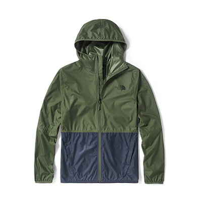 TNF Green Color-Block Windproof Waterproof Hoodie Jacket 4NEF-U69