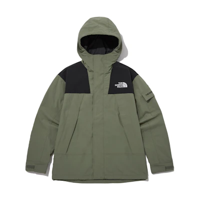 TNF Green Colorblock Hooded Waterproof Outdoor Jacket Unisex NJ3BP50C
