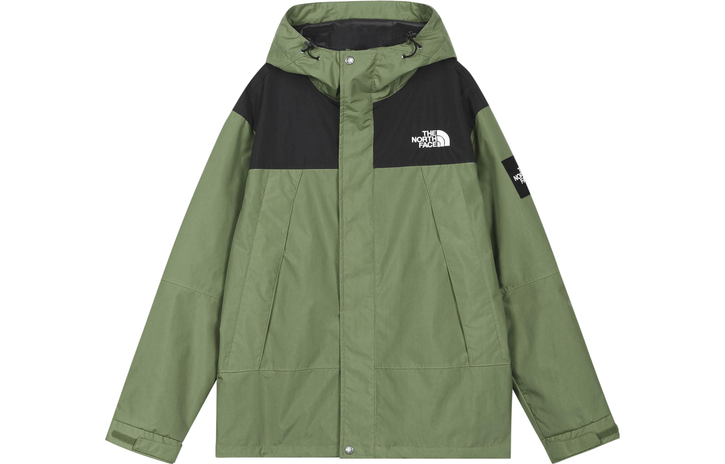The North Face Green Colorblock Logo Embroidered Zip Hoodie Jacket NI2GN03A