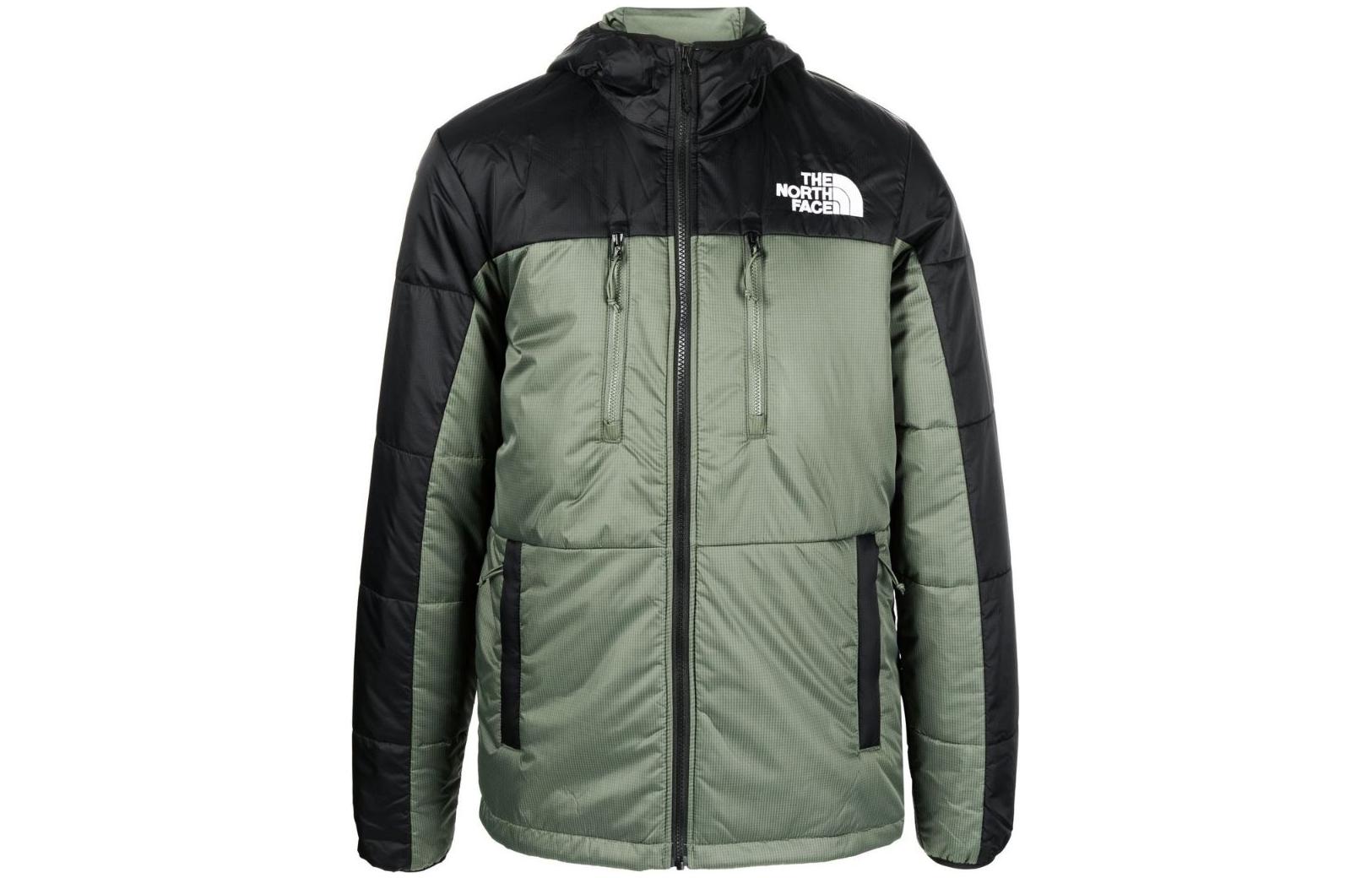 TNF Green Colorblock Logo Embroidered Zip Hoodie Jacket NF0A7WZX-NYC