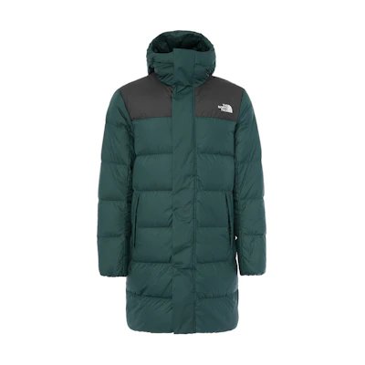 TNF Green Colorblock Logo Embroidered Zip Hoodie Jacket NF0A7UQR-EK2