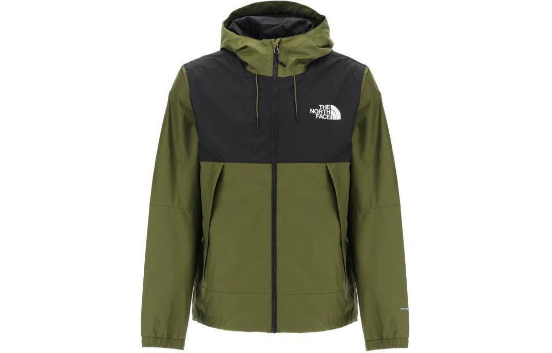 TNF Green Colorblock Logo Print Zip-Up Hoodie Jacket NF0A5IG2-PIB