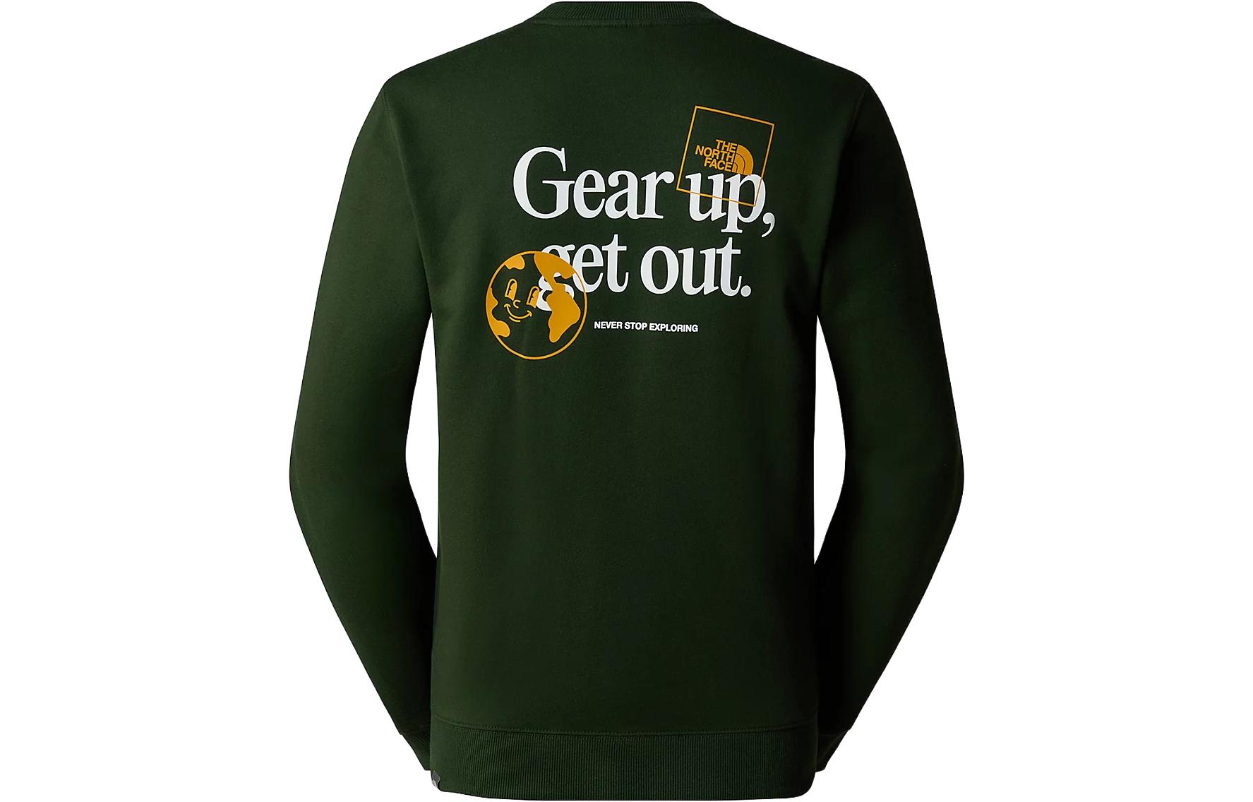 TNF Green Crewneck Sweatshirt with Letter Print NF0A89MP-9I1