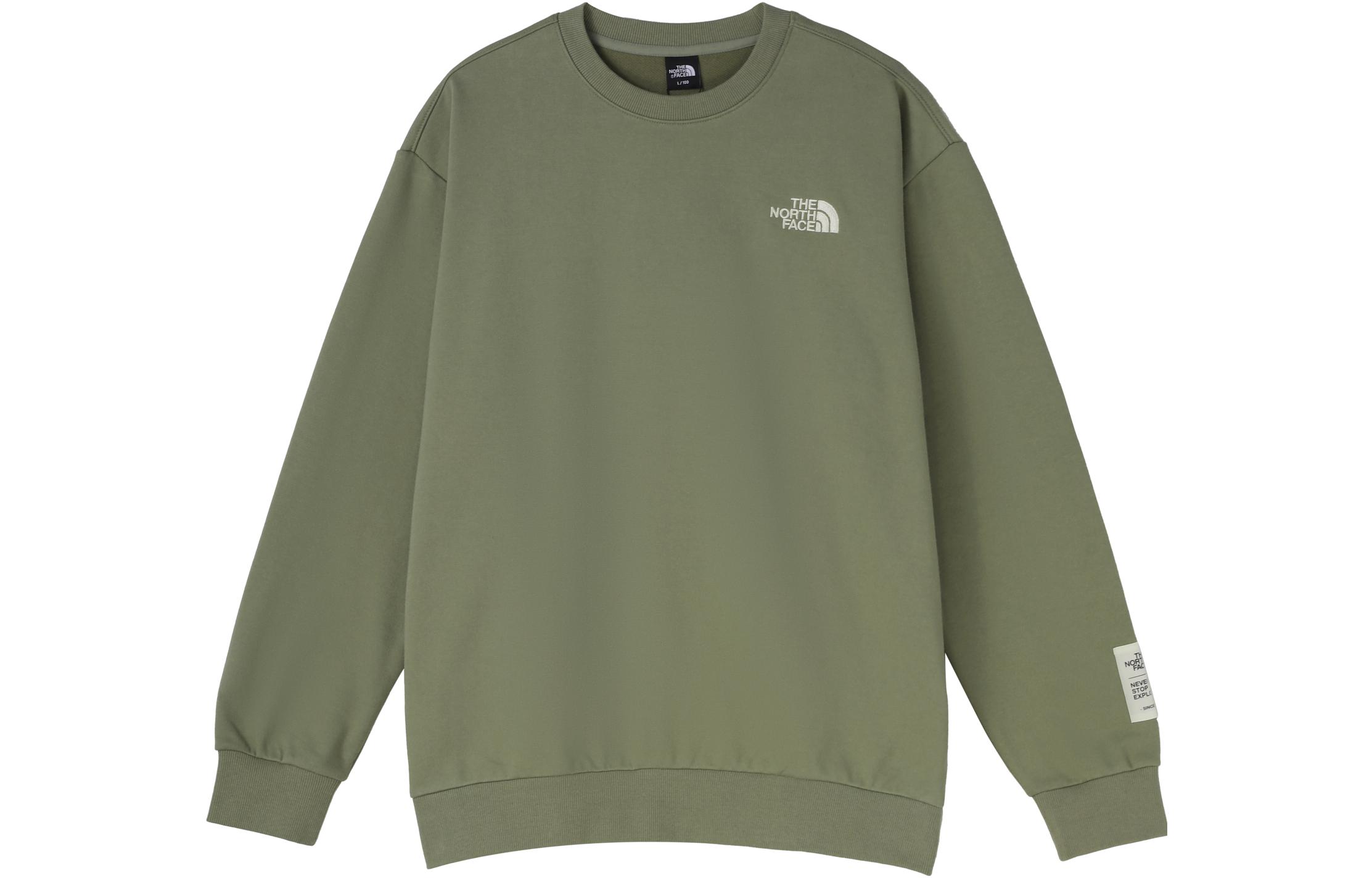 TNF Green Crewneck Sweatshirt with Logo Print & Embroidered Cuff NM5MN55B