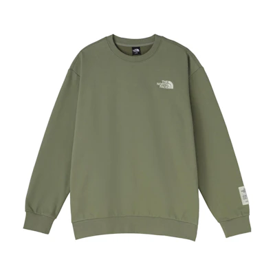 TNF Green Crewneck Sweatshirt with Logo Print & Embroidered Cuff NM5MN55B