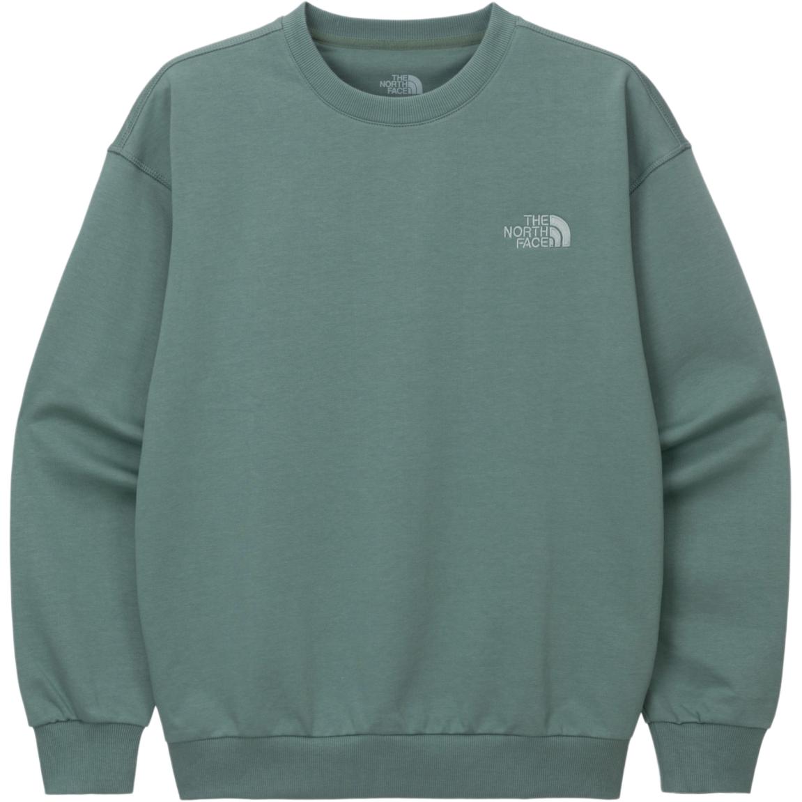 TNF Green Crewneck Sweatshirt with Logo Print NM5MQ54M