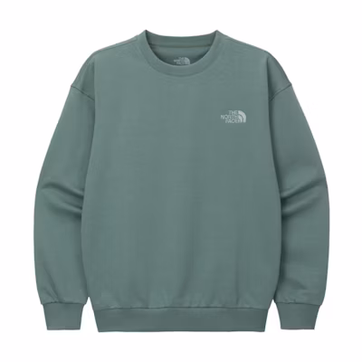 TNF Green Crewneck Sweatshirt with Logo Print NM5MQ54M