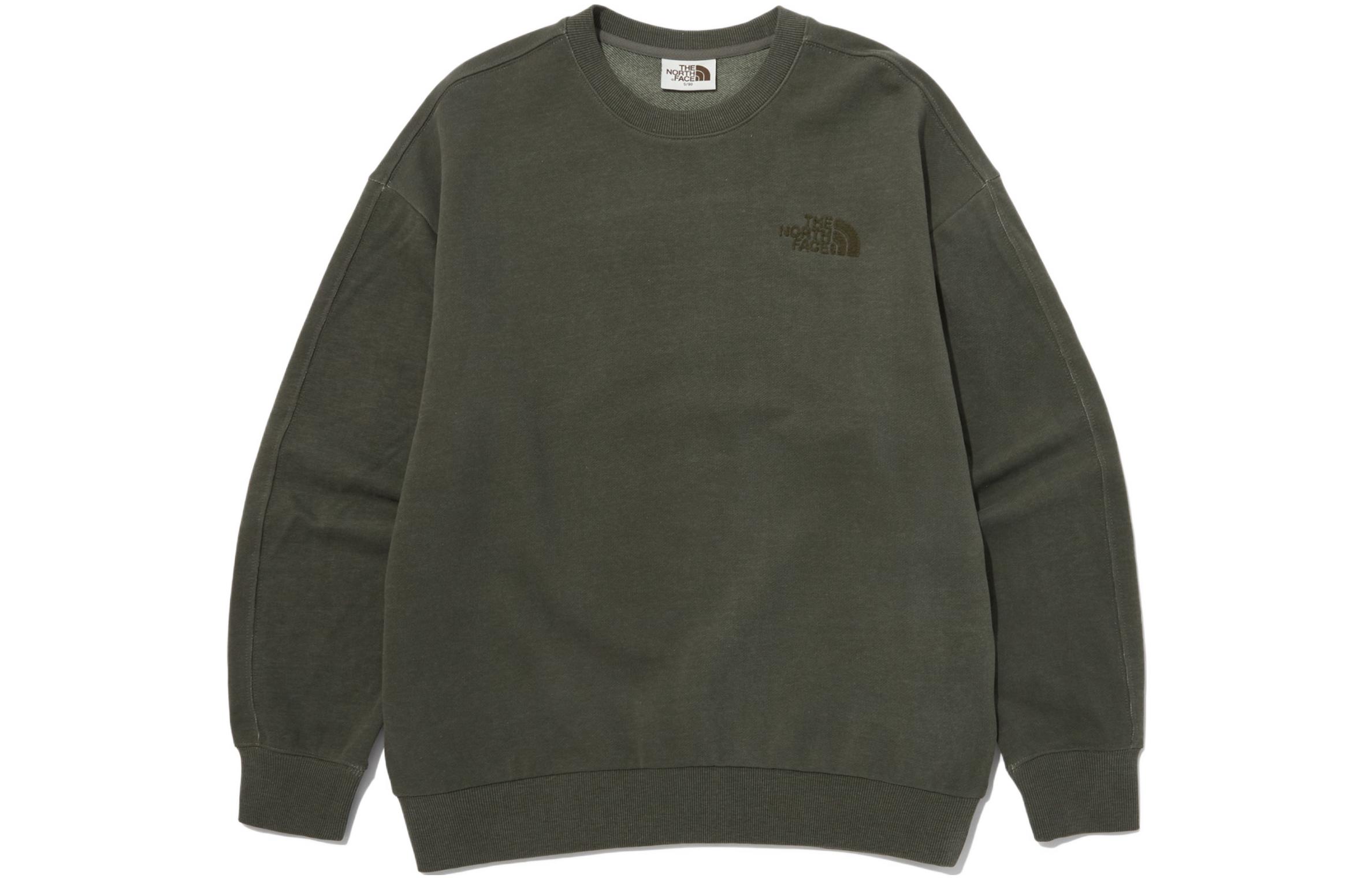 TNF Green Crewneck Sweatshirt with Solid Logo Design NM5MP01L