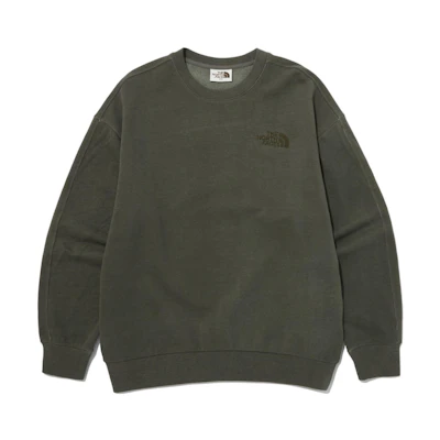 TNF Green Crewneck Sweatshirt with Solid Logo Design NM5MP01L