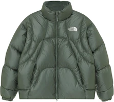 The North Face Green Down Jacket with Logo on Collar and Sleeves NJ1DQ55K The North Face Green Down Jacket with Logo on Collar and Sleeves NJ1DQ55K