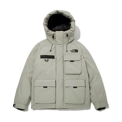 TNF Green Down Logo Hoodie Winter Jacket NJ1DM67C