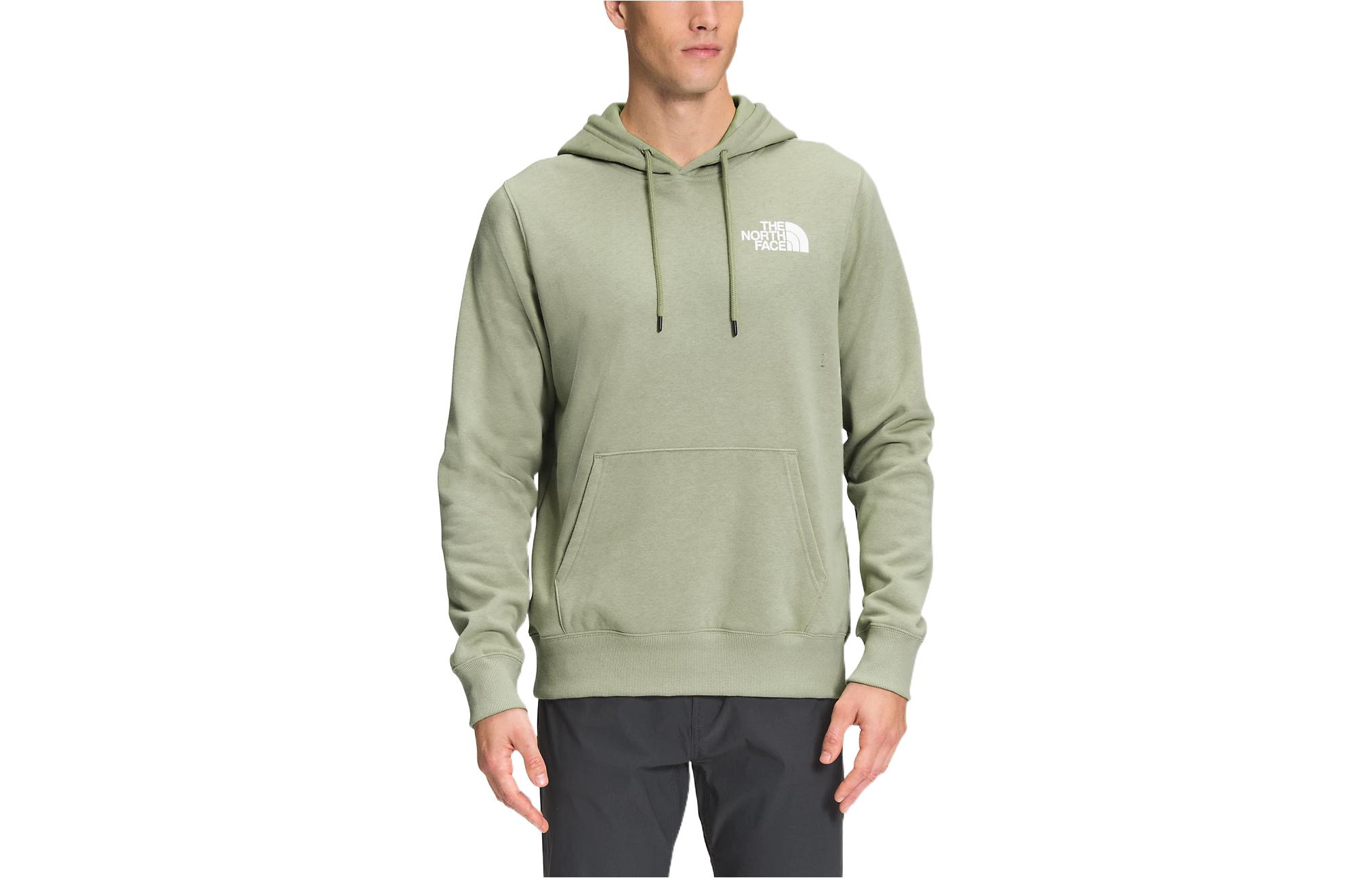 TNF Green E Logo Print Kangaroo Pocket Hoodie NF0A47614M1